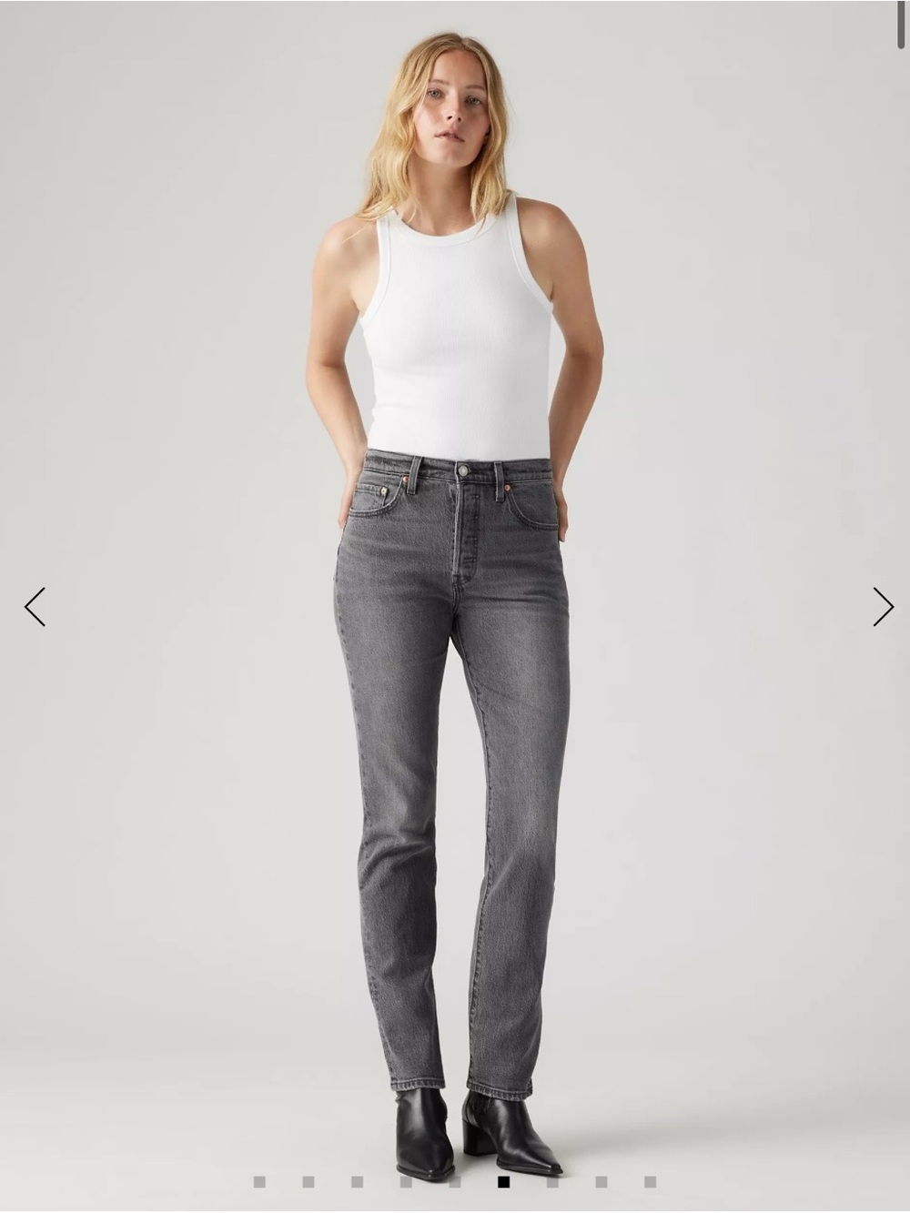 Levi's 501 Original Fit Straight Leg Swan Island Washed Black Jeans 28x30